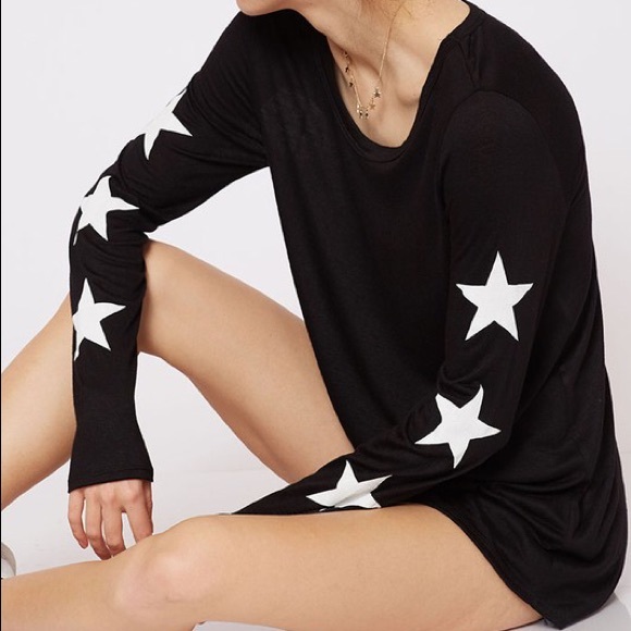 Last M New Edgy Chic Star Graphic Print Top - Picture 5 of 7